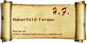 Haberfeld Ferenc névjegykártya